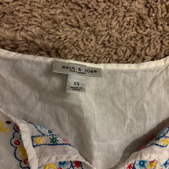 Paul & Joe White embroidered boho peasant Shirt Top Womens Xs Extra Small Cotton - Picture 5 of 7